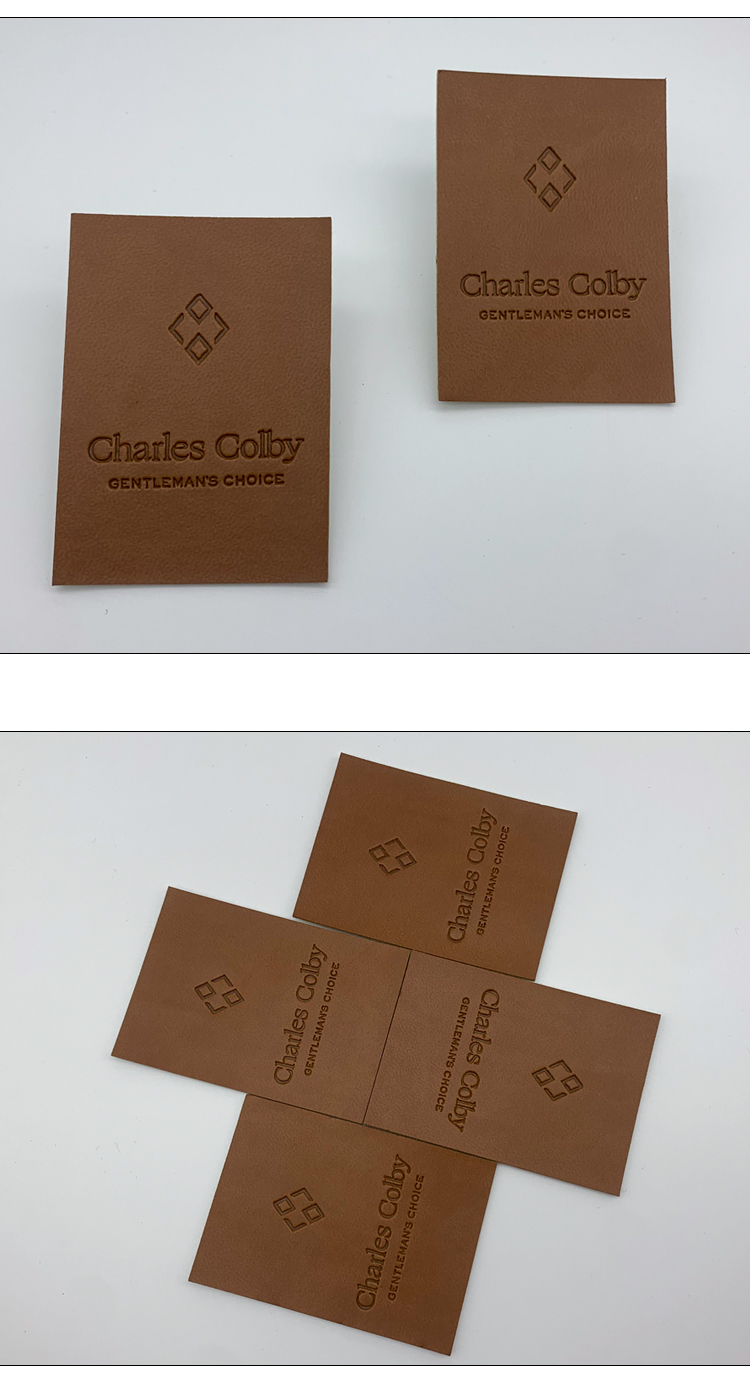 customized engraved logo leather tag